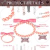 2 Pack Pink Pearl Collar for Dogs,Bling Pearl Puppy Collar
