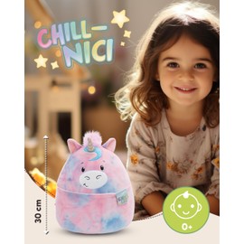 NICI CHILL-NICI Unicorn Cuddly Toy 30 cm - Fluffy Stuffed Toy Made of Marshmallow Texture Material for Cuddling, Playing and Loving, Ideal Cuddly Cushion - 61403