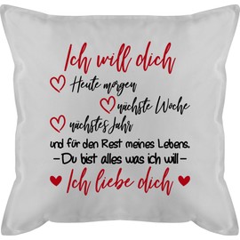 Shirtracer Cushion 50 x 50 cm – Valentine's Day Partner Ideas – I Will You Rest of My Life – I Love You – 50 x 50 cm – Grey – Poduszka NA Walentynki Anniversary Gift for Him Walentinstag Friend