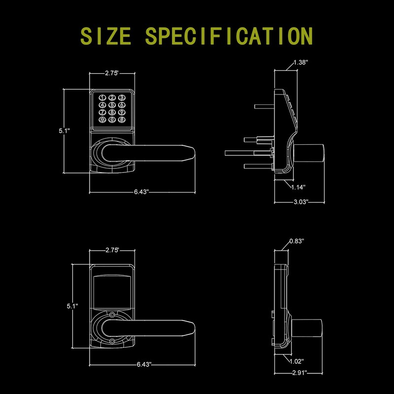 Keyless Entry Door Lock with Handle - IC Card and