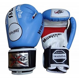 Woldorf USA Pro Boxing Training Sparring Gloves with Punching Holes Muay Thai Black (12oz)