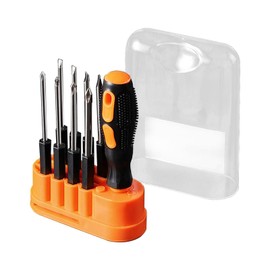 8 in 1 Screwdriver Set, Electrician Multifunctional Interchangeable Screwdrivers, Portable High-Strength Bits, Suitable for Outdoor and Daily Repair Tools(Black+Silver+Orange)