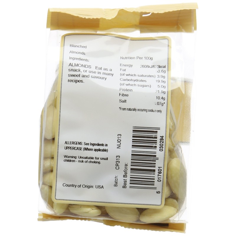 Suma Blanched Almonds 125 g (Pack of 6)