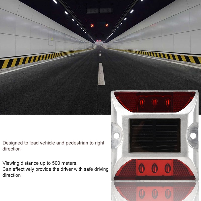 6 LED Solar Power Ground Marker Lights Waterproof Outdoor Driveway