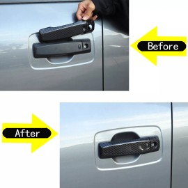 cartiangous For Nissan Titan 2016-2023 ABS Carbon Fiber Style Outer Door Handle Cover Trim