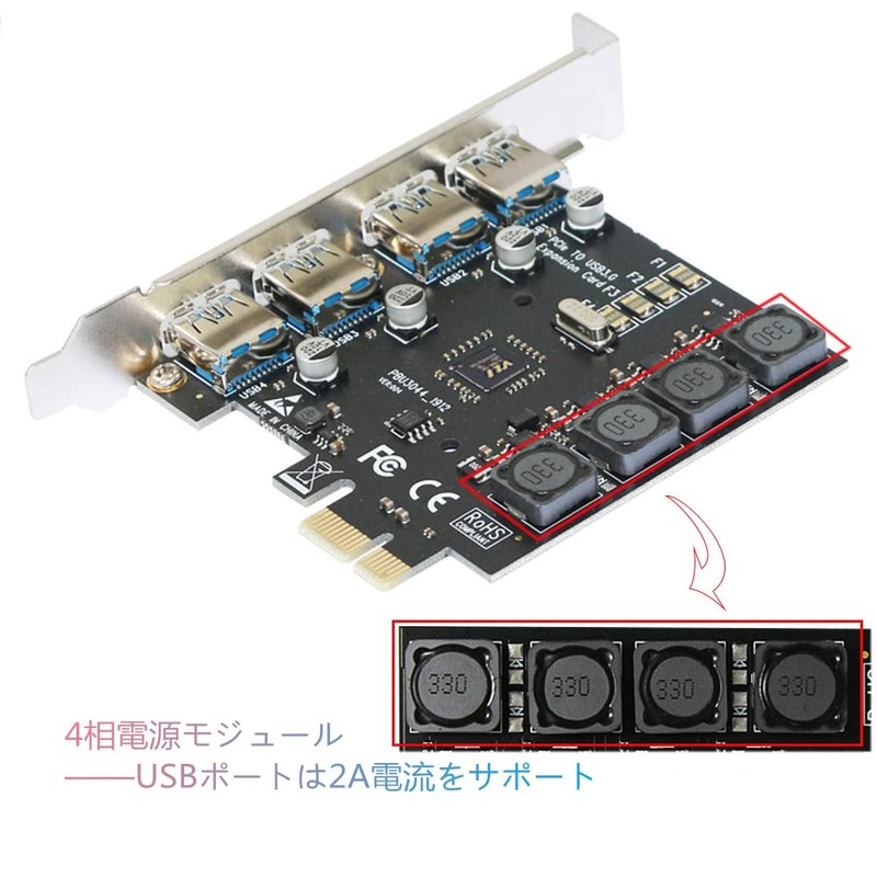 IDEAPRO USB 3.0 Expansion Board, Interface Board, 4 Ports, No