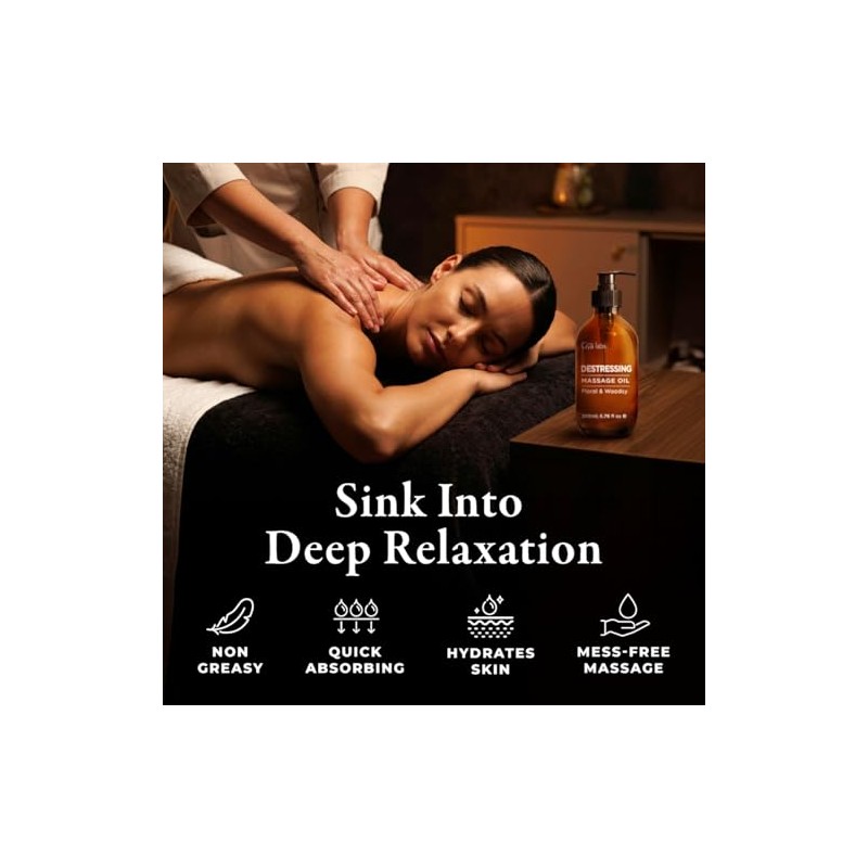 Gya Labs Aceite de masaje Destressing (7.7 onzas) – Elaborado