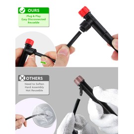 Landtouch Drip Irrigation System, Garden Watering System with Adjustable Drip Emitters Misting Sprinkler, Efficient Sprinkler System Kit for Flower Bed, Raised Bed, Greenhouse, Lawn