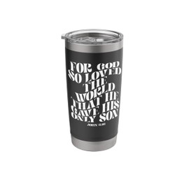 Retro Groovy Faith John 3 16 For God so loved the world that Stainless Steel Insulated Tumbler