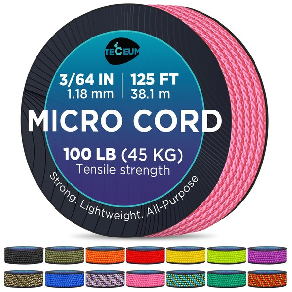 TECEUM Micro Paracord – Pink – 1.18 mm x 125