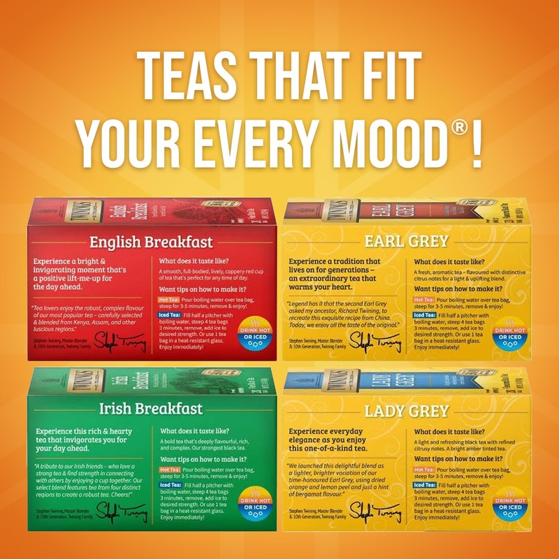 Twinings Variety Pack Black Tea Bags, 20 Count (Pack of