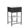 LAKEMID Nightstands Set of 2 with Charging Station and Drawer,