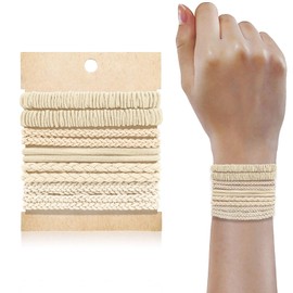 JIIRS 10PCS Boho Hair Ties,Elastic Bracelets in 5 Styles,Elastic Hair Ties, Hair Bands For Ponytails,Bracelets Hair Ties for Thick or Thin Hair,Hair Ties No-Damage For Daily Life, Sport, Working(Set1)