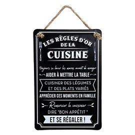 STC Metallschild mit goldenen Linealen der Küche, 20 x 30 cm