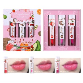 Vivipop Color Changing Lip Oil - Fruit Lip Oil Pack, 3pcs Magic Color-Changing Lip Glow Oil, Hydrating Lip Gloss for Dry Lip Care Makeup