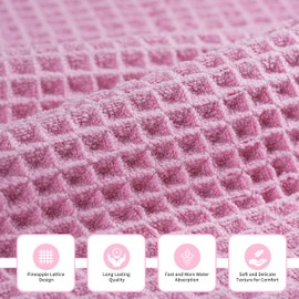 MICROFI New Microfiber Waffle Bath Towels, 3 Pieces, Oversized, Soft, Absorbent, Fast Drying, Lint Free, Includes Bath, Face and Hand Towels