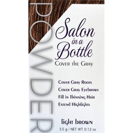 SALON IN A BOTTLE Powder - Root Touch Up, Instantly Covers Gray Roots and Thinning Hair, Light Brown