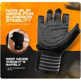 Special Essentials Workout Gloves for Men and Women, Non-Slip Weight Lifting Gloves with Padding and Wrist Strap, Gym Gloves for Training and Exercise
