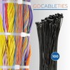 Gocableties Pack of 100 Black Cable Ties, 300 mm x