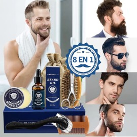 Kit Cuidado De Barba Para Hombres, Herramientas Aseo Bigote