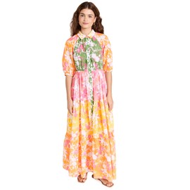 Playa Lucila Women's Prmul 1272 Dress, Orange/Pink Multi, S