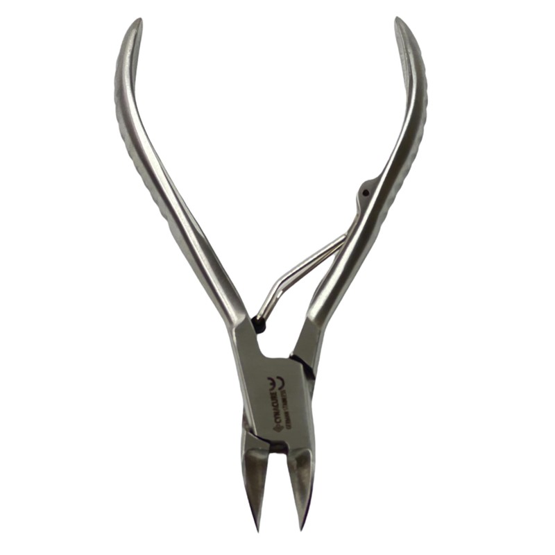 5in Nail Nippers with Curved Jaws and Foldable Spring Mechanism