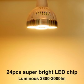 Aolyty 35w (75W Equivalent) PAR30 LED Bulb Warm White 2700K 2800lm E26 Base 25 Degree Beam Angle Track Spotlight with Fan AC 120v