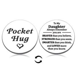 Christmas Gifts Daughter Birthday Gifts - Pocket Hug Daughter Gifts from Mom Dad Bonus Daughter Gifts Just Because Gifts for Her Stuff for Teen Girls Stuff for Girls 10-12 Keychain Goddaughter Gifts
