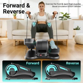 Family Fitness Electric Mini Portable ABS Elliptical Bike Cross Trainer for Home Use Lose Weight Mini StepperColor: White