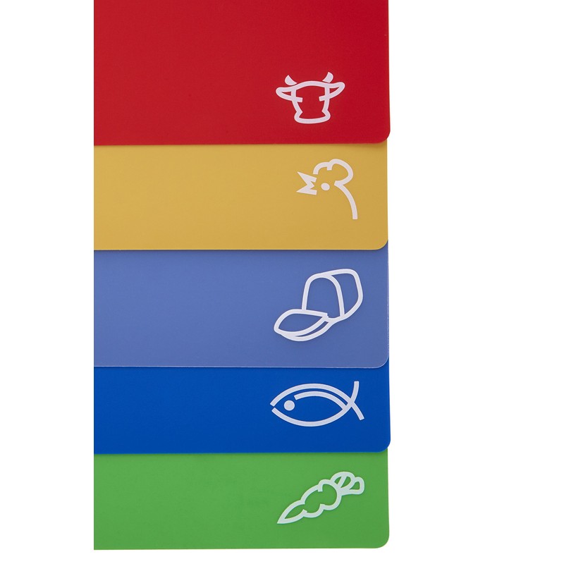 Premier Housewares Flexible Chopping Boards Plastic Polyethylene Colour Coded Cutting