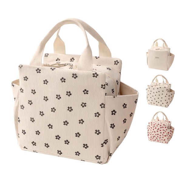 GODWOODS Corduroy Lunch Bag for Women Men Cute Lunch Tote