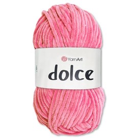 Frida's Wollhaus YarnArt 100 g Dolce Chenille Wool Yarn Knitting Crochet Amigurumi 64 Colours (795 | Watermelon)
