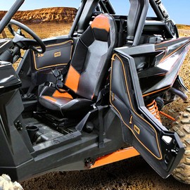 Goldfire Orange Piping RZR RS1 Side Door Bags, Offroad UTV Seats Door Bag and Arm Rest Set Compatible with Polaris RS1 Accessories