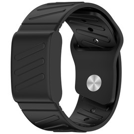 Soft Silicone Band for WHOOP 4.0, Sport Solo Loop for Men Women, Adjustable Waterproof Replacement Strap (Black)