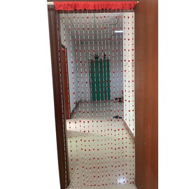 ZiDeTang Acrylic Beaded Door Curtain Home Décor Tassel Room Divider Curtain (100cm by 195cm, Heart Red)