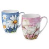 McIntosh Morning Flowers Fine Bone China Set of 2 Mugs