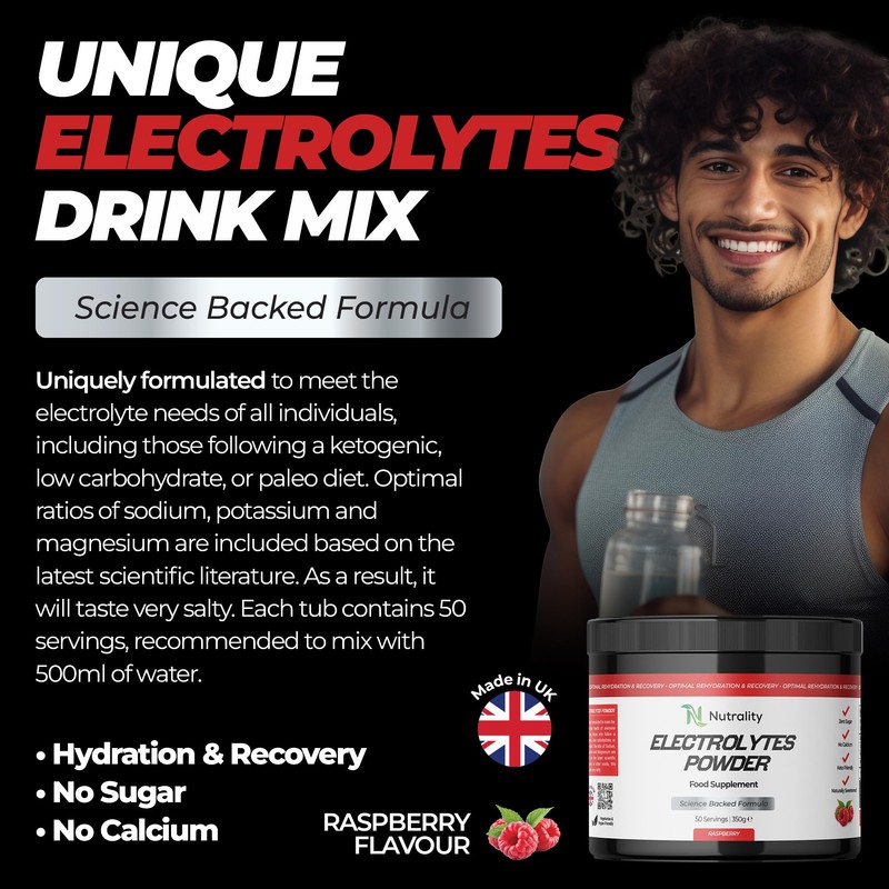Nutrality Electrolytes Food Supplement Powder 350g | 50 Servings, No