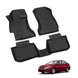 Landrol Cars Floor Mats Replacement for Subaru Impreza 2012-2016 Custom Fit Odorless Carpets Durable Rubber All Weather Protection Liners Black