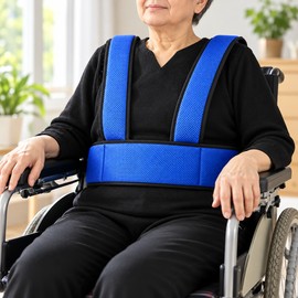 Wheelchair Safety Support Vest for Seated Positioning – Adjustable Shoulder and Waist Straps for Daily Care