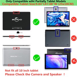 HminSen Case for YELLYOUTH 10.1 inch Android Tablet, Silicone Adjustable Stand Cover Compatible with Hoozo 10,Wecool 10.1 Inch Android Tablet, ZONKO 10.1 Inch Tablet (Black)