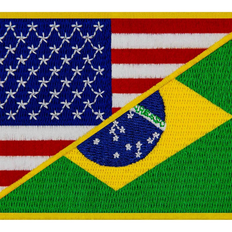 EmbTao USA American United States Flag and Brazil Flag Patch