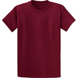 Clothe Co. Mens Heavyweight Cotton T-Shirt Plain Tee (Available in Big & Tall), Cardinal, L