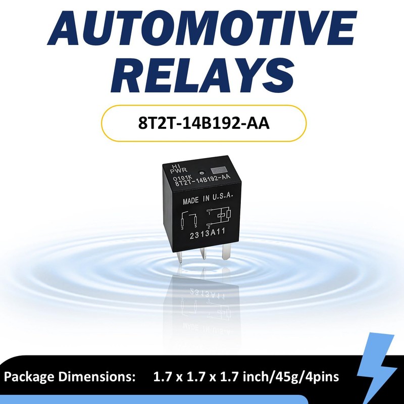 8T2T-14B192-AA Automotive Relay 4-Pack - 12VDC Direct Compatible for Select