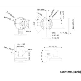 DS-1272ZJ-120 Wall Mount Bracket for Hikvision Mini Dome IP Camera, Weather Proof, Aluminum Alloy, White