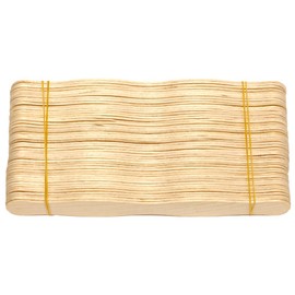 50 Sticks - Wavy 8 Inch Jumbo Wood Fan Handles Wedding Fan Sticks (Natural)