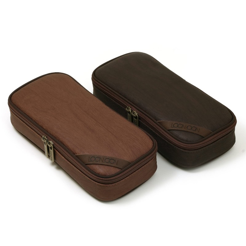 LOONLOON 664 Wood Pencil Case, Braun, Pencil case, stylish, simple