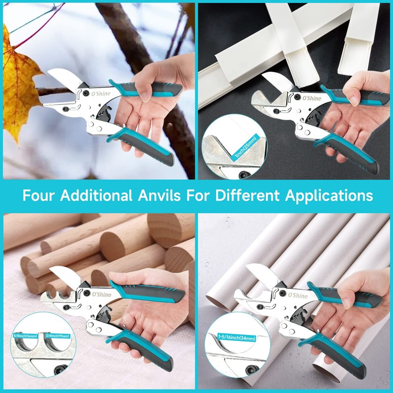 O’Shine Ratchet Miter Shears Expert for Angular Cutting Molding Crafting