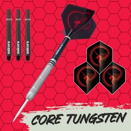 Unicorn Steel Tip Darts Set | Core Tungsten Barrels| Style 2| 22 g