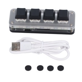 4 Key Mini Keypad USB C Wired Dustproof Red Switch Programmable Customized Mini Mechanical Keypad with RGB Light