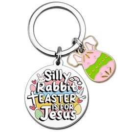 Cesta de Pascua esencial para adolescentes, mujeres y adultos, regalos de conejo para mujeres, cestas de Pascua preparatorias para niñas, regalos de conejo, llavero, rellenos de huevos para